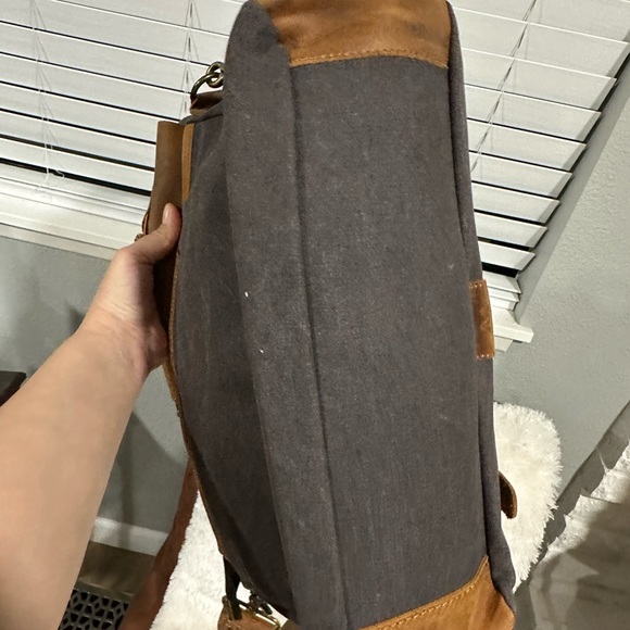 Wowbox leather canvas laptop messenger bag perfect condition - Picture 6 of 10
